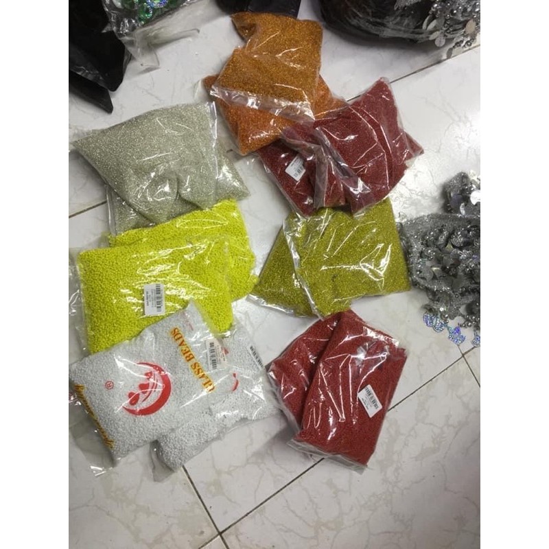 450g cườm 2mm trắng đục
