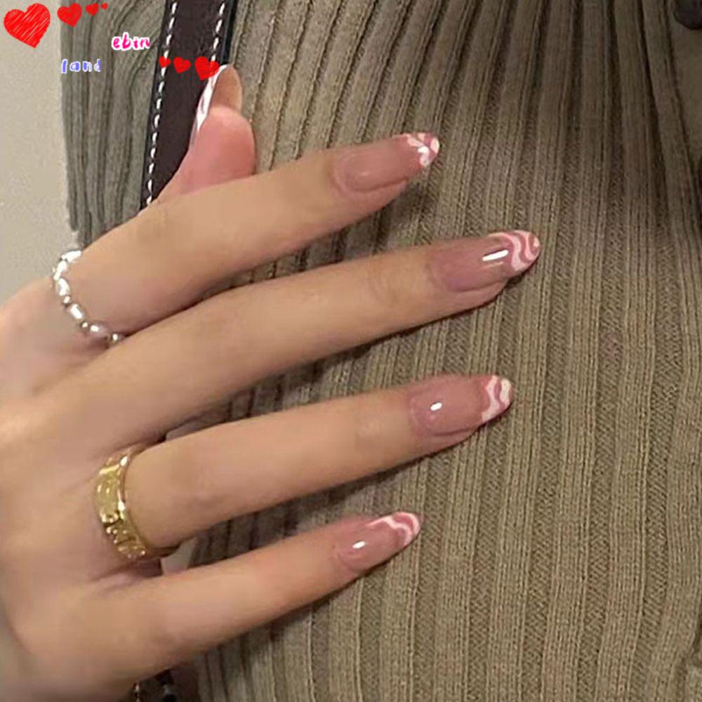 [Hàng mới về] Set 24 móng tay giả dạng gắn có thể tháo gỡ thời trang dành cho nữ