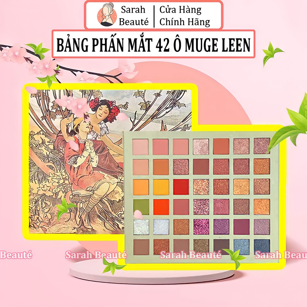 Khuôn kẻ lông mày dán Hàn Quốc cực đỉnh - Bảng Phấn Mắt 42 Muge Leen - Sarah Beaute MP70
