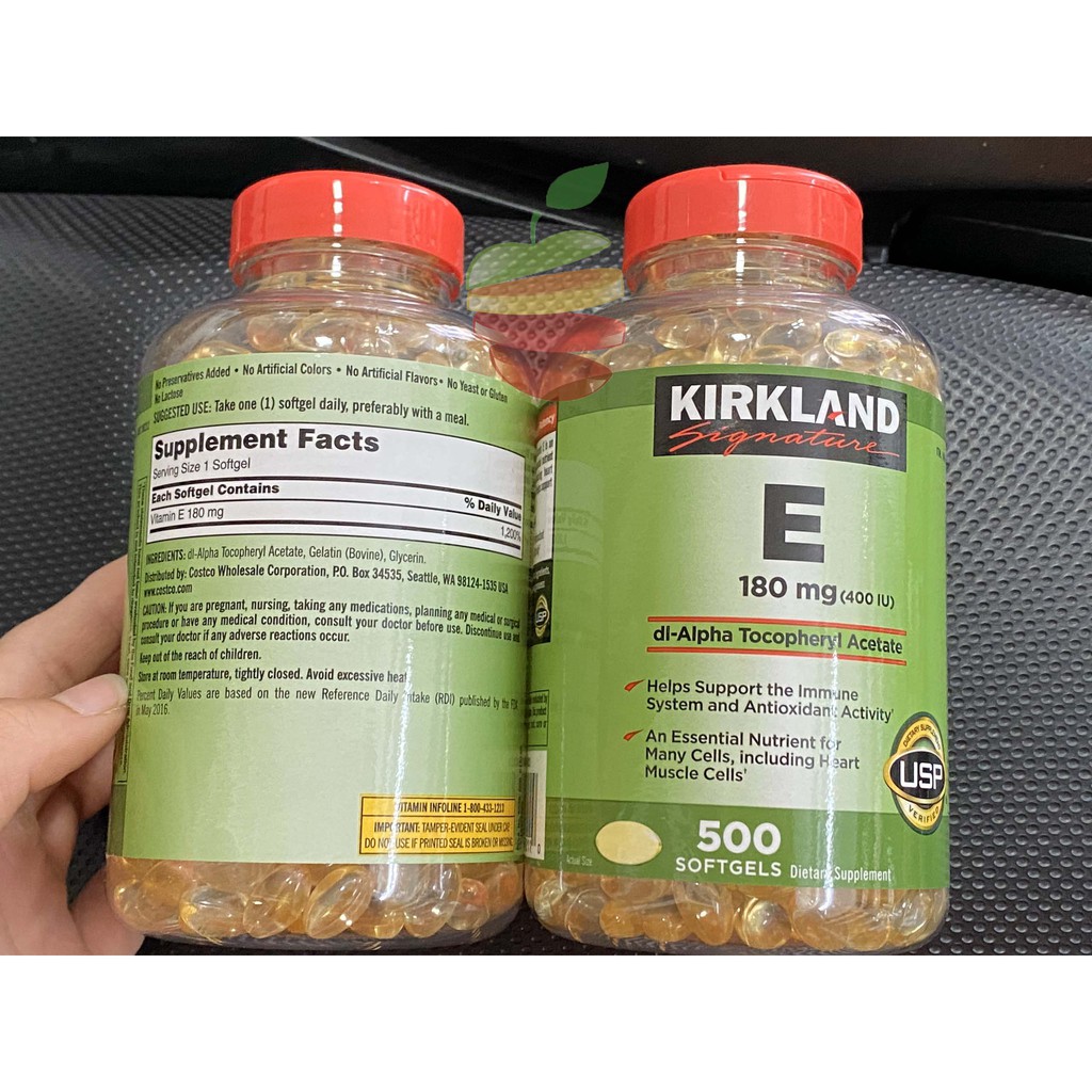 Viên Bổ Sung Vitamin E 400iu - 500 viên Kirkland của Mỹ