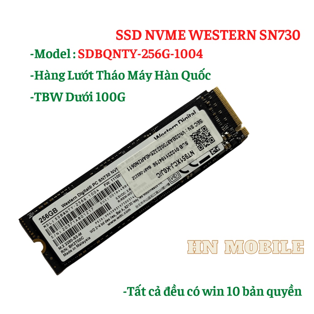 Ổ Cứng SSD Samsung NVMe SN 730 M.2 PCIe Gen3 x4 256GB WESTERN SN730 NVME