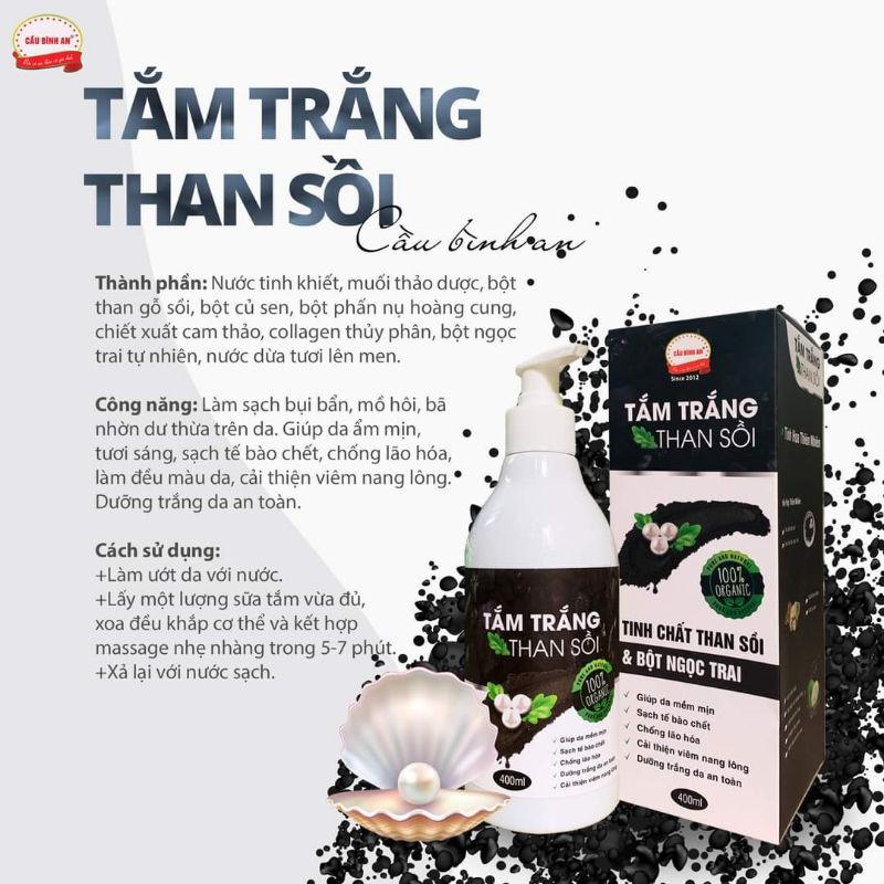 Tắm trắng than sồi Cầu Bình An 400ml