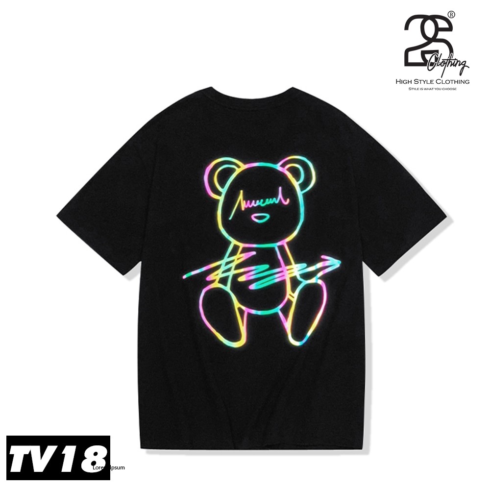 Áo Gấu Phản Quang Bảy Màu Áo Thun Unisex 2sClothing Áo Phông Form Rộng Nam Tay Lỡ Giá Rẻ In Hình TV18 | BigBuy360 - bigbuy360.vn