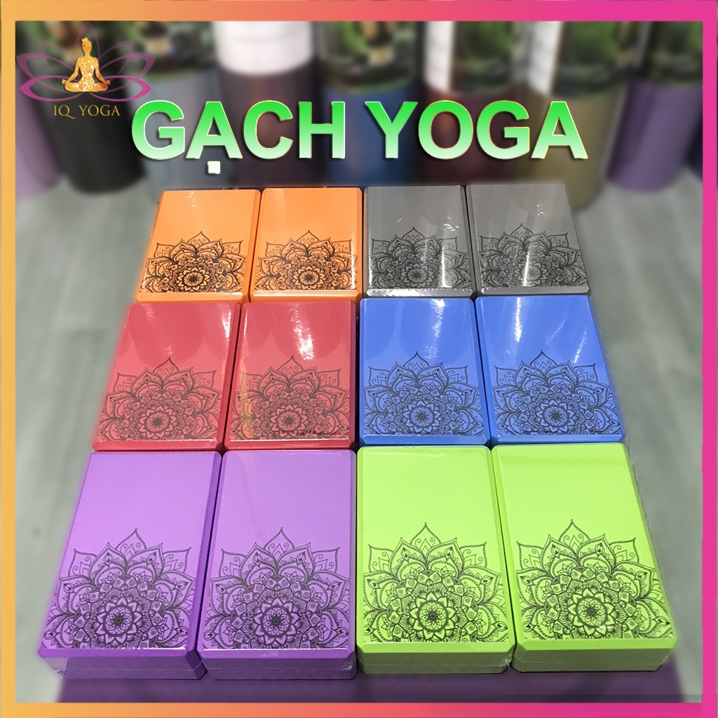 Gạch tập yoga hoa văn Mandala nặng 200gr loại 1 chất liệu EVA cao cấp