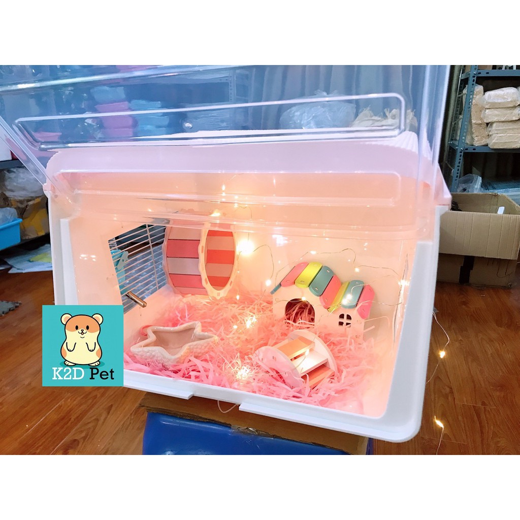 Đèn led đom đóm trang trí lồng hamster ( 10 bóng, dài 1m )