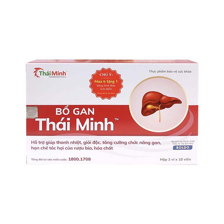 [CHÍNH HÃNG MUA  6 TẶNG 1 BẰNG TEM TÍCH ĐIỂM ] Bổ gan Thái Minh -  giải độc gan, mát gan từ Diệp hạ châu, Actiso