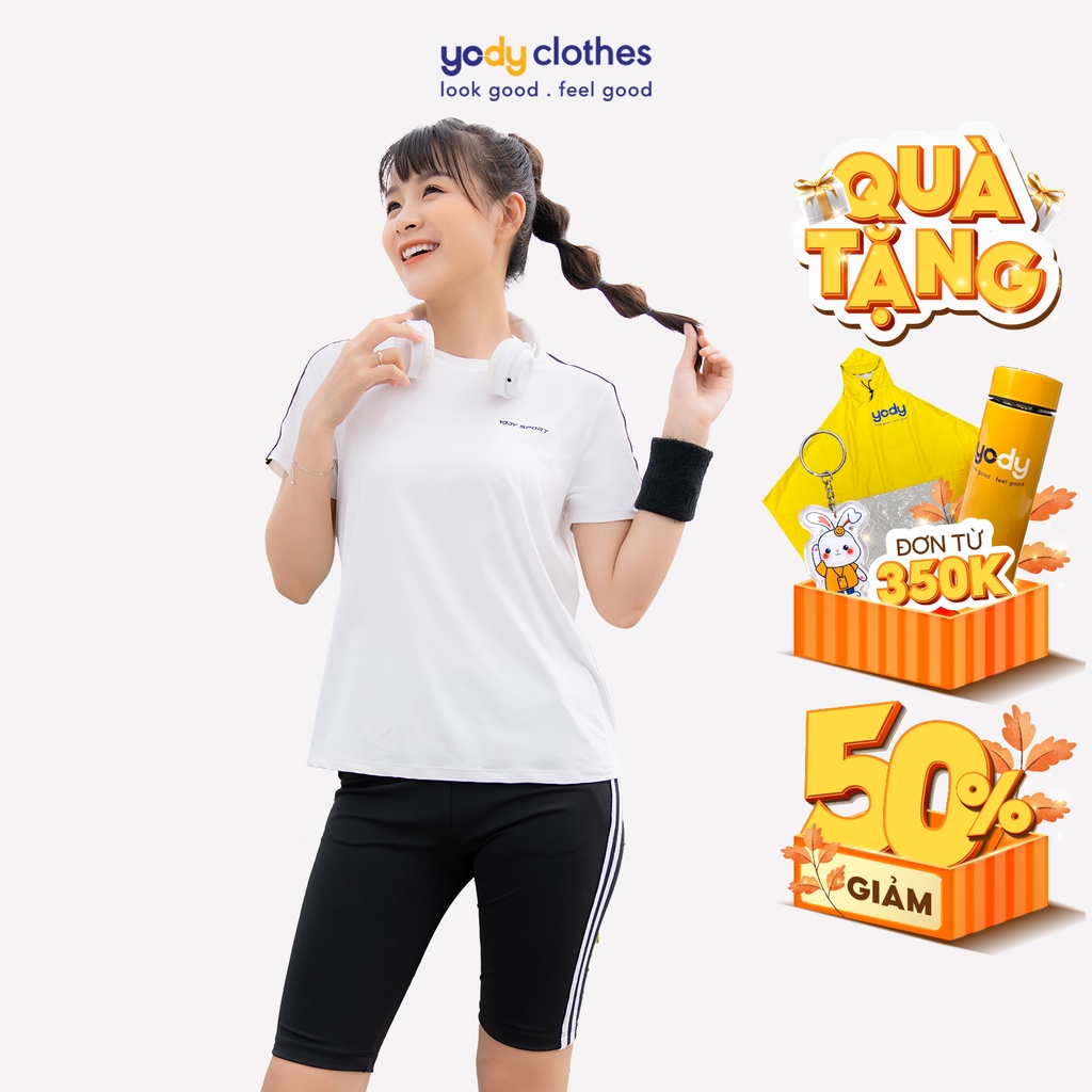 Bộ độ thể thao nữ YODY thấm hút tốt, mặc thoải mái, mau khô SBN5002