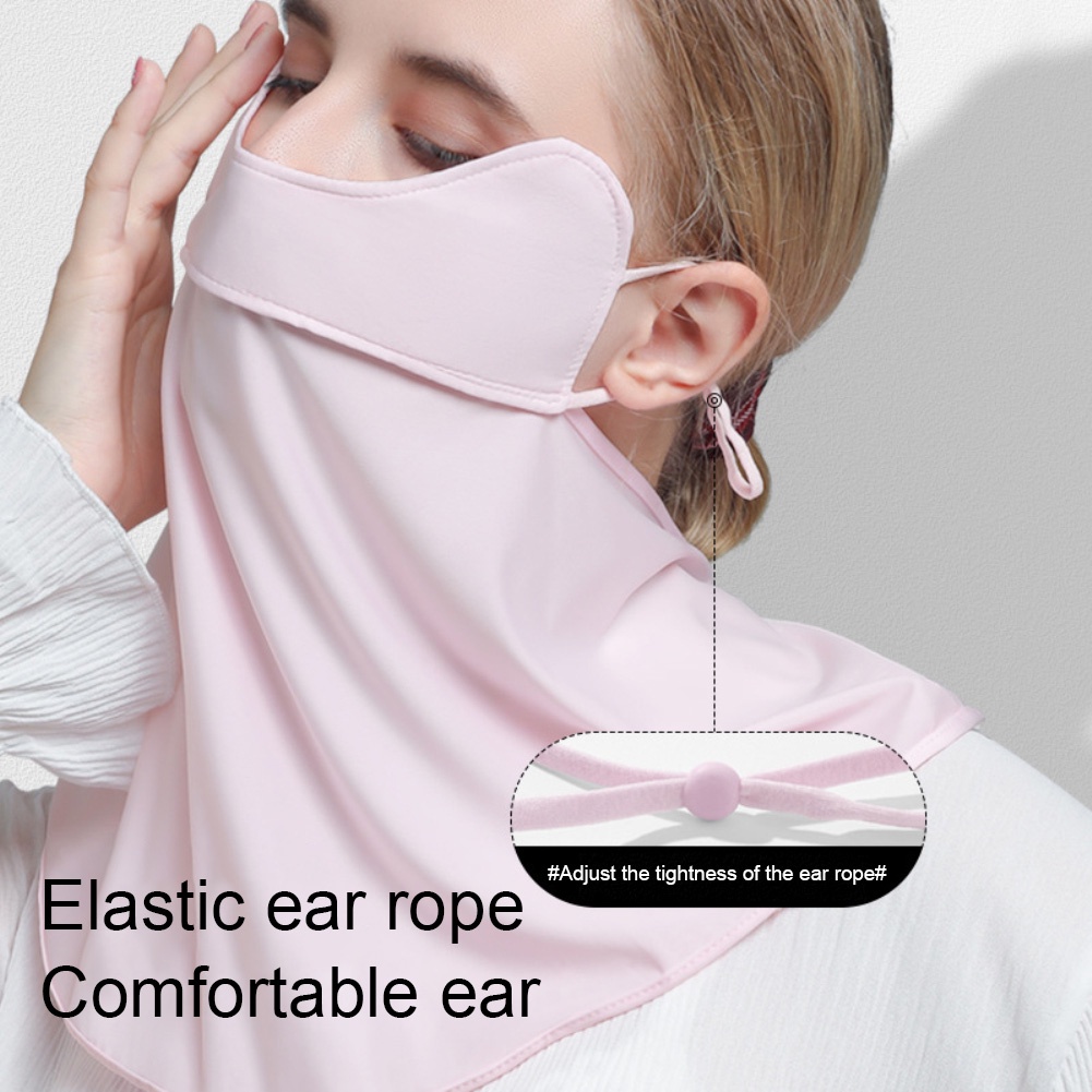 Mặt trời bảo vệ thoáng khí băng lụa làm mát Mặt bìa earloop cổ gaiter khăn okase