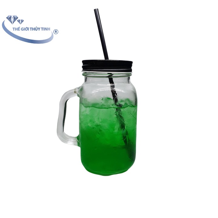 Ly Cốc Thủy Tinh Uống Trà Sữa Cẩm Đạt 630ML - Nắp Ngẫu Nhiên
