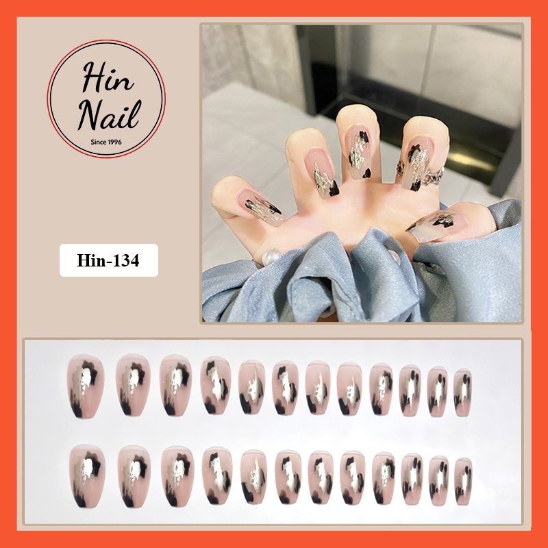 nail box 24 móng tay giả kèm keo dán phong cách hàn quốc Hin nail