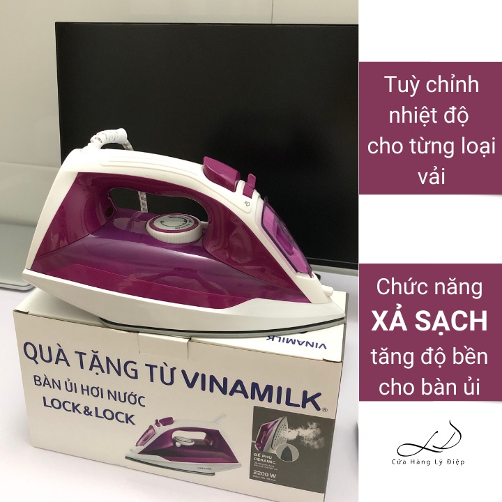 Bàn là hơi nước Lock &amp; Lock 2200W・KHUYẾN MÃI・Bàn ủi quà tặng Vinamilk