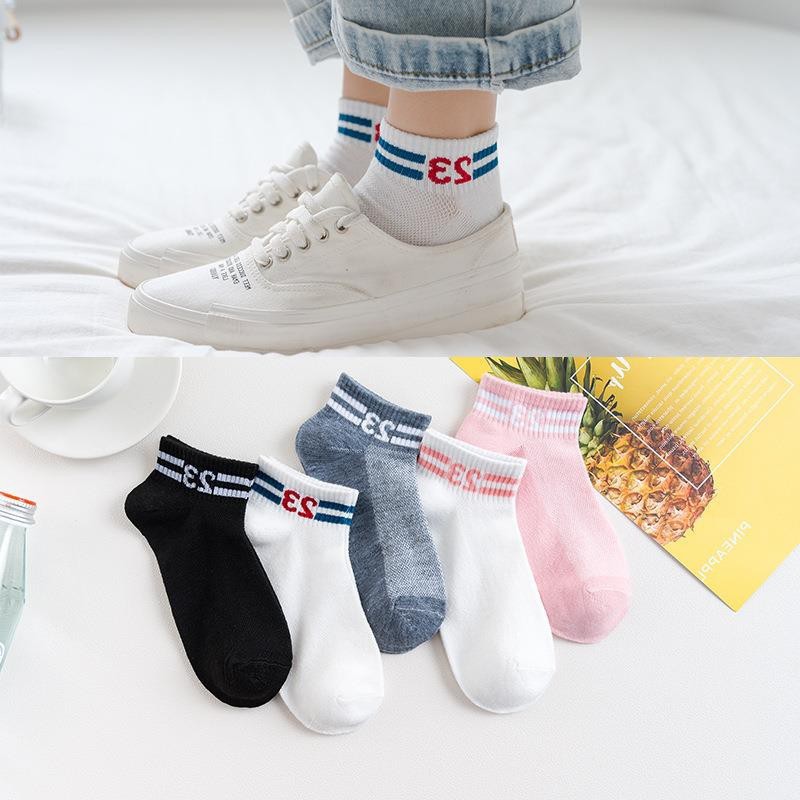 Tất Vớ Ngắn Nữ Cổ Số 23 siêu đẹp - Tất Vớ Ngắn Cute 5 Màu Phong Cách Hàn Quốc