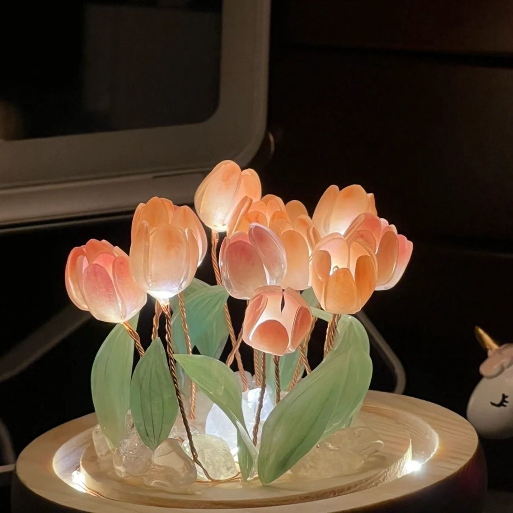 Đèn Ngủ Hoa tulip handmade Xinh Xắn Dùng Trong Trang Trí