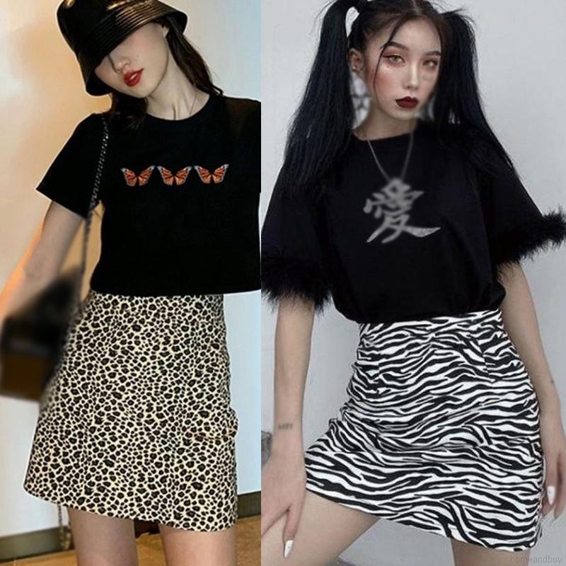 Chân Váy Lưng Cao In Họa Tiết Ngựa Vằn Cá Tính Trẻ Trung | BigBuy360 - bigbuy360.vn