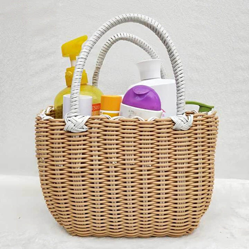 Giỏ Đan Mây Bằng Nhựa Thủ Công Tiện Dụng Mang Theo Dã Ngoại
