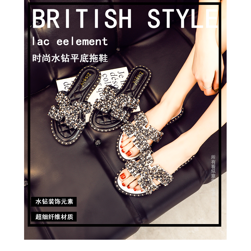 Dép Quai Ngang Đính Đá Xinh Xắn Dành Cho Nữ | BigBuy360 - bigbuy360.vn