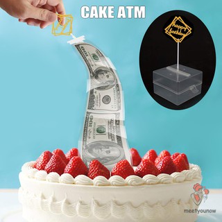Phụ kiện trang trí bánh kiểu ATM rút tiền cho tiệc sinh nhật