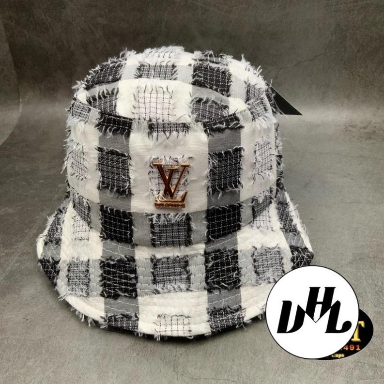 Mũ Bucket LV Caro Phối Tua Rua Form Rộng Thời Trang Unisex Nam Nữ