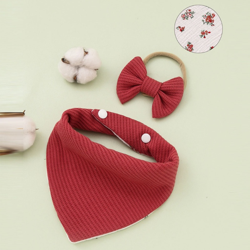 Set 2 Băng Đô Cài Tóc Co Giãn Đính Nơ Cho Bé Gái