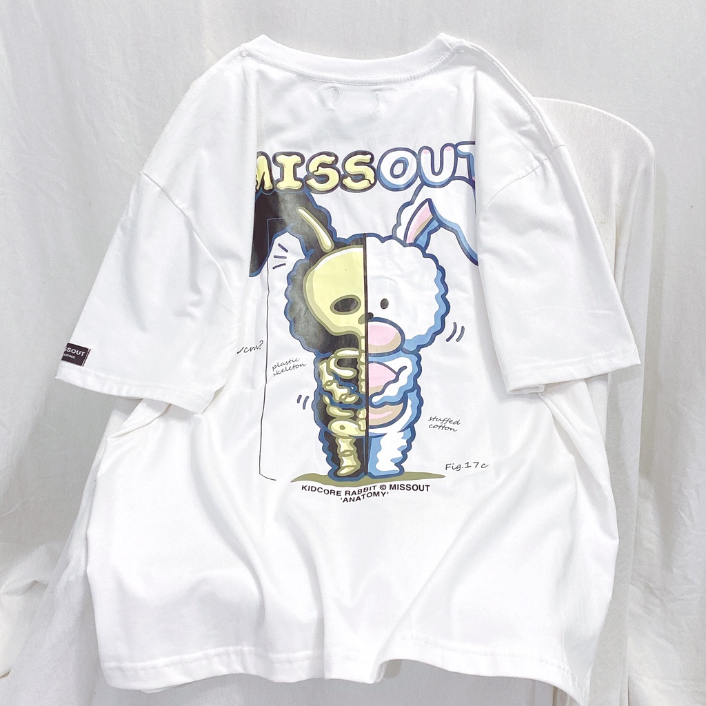 ÁO THUN THỎ XƯƠNG MISSOUT (ĐEN - TRẮNG)