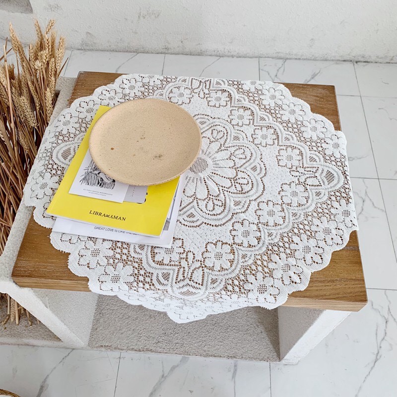 Khăn Trải Bàn Phối Ren Hoa Phong Cách Vintage (Nhiều kích thước tùy chọn) - CÓ SẴN - Daisy.decor