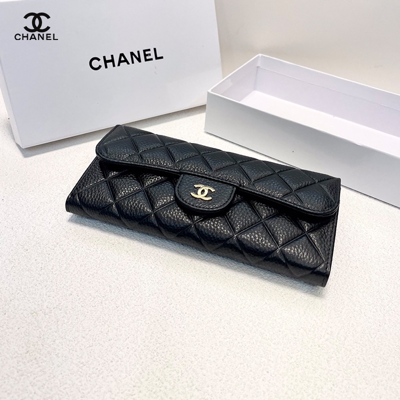 ENM2 Black Grain Quilted Leather Women's Fashion Style Two-fold Wallet2022