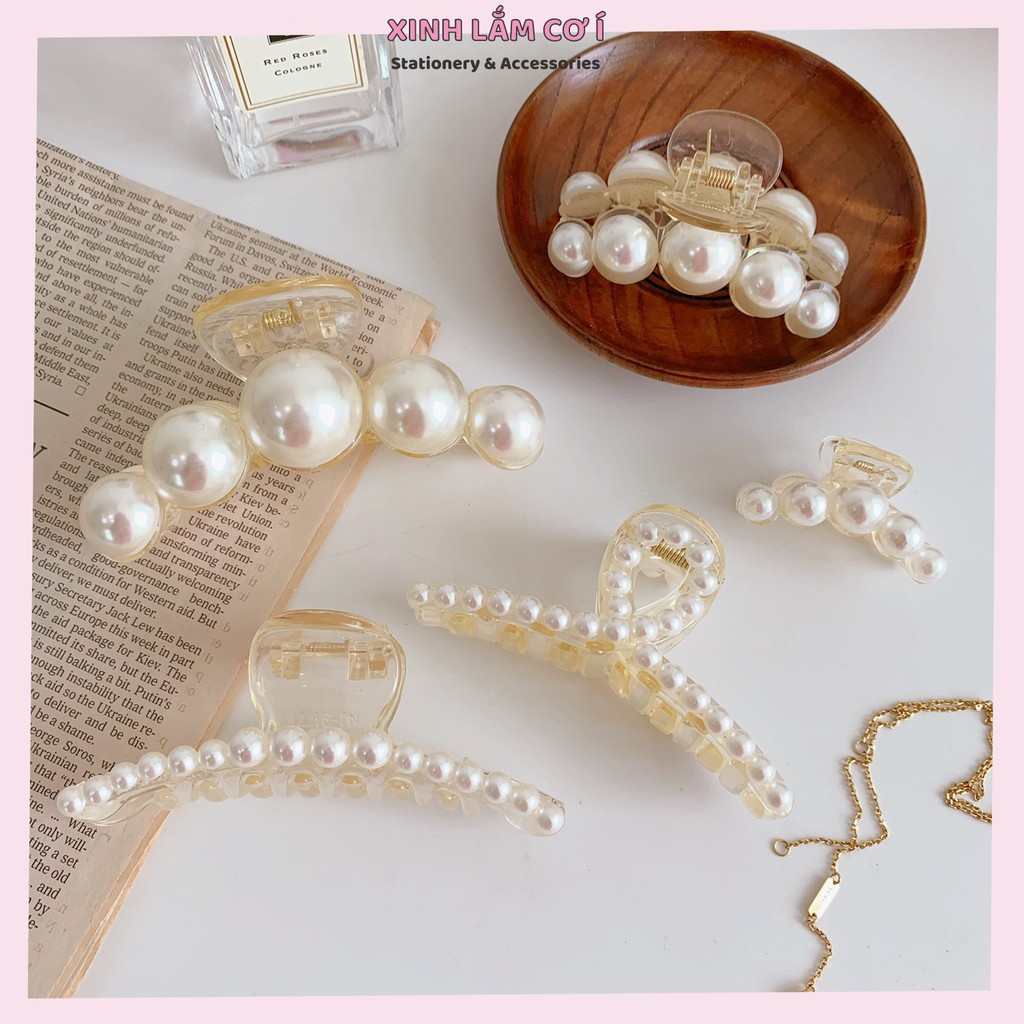 Kẹp Tóc Càng Cua Đính Đá Thời Trang Hàn Thanh Lịch [Xinh Lắm Cơ Í]