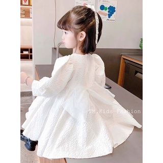 Đầm nơ công chúa vân nổi xinh xắn