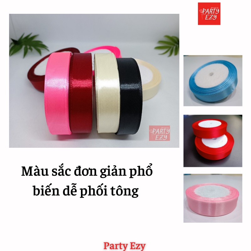 Combo 10 cuộn Ruy Băng lụa trơn