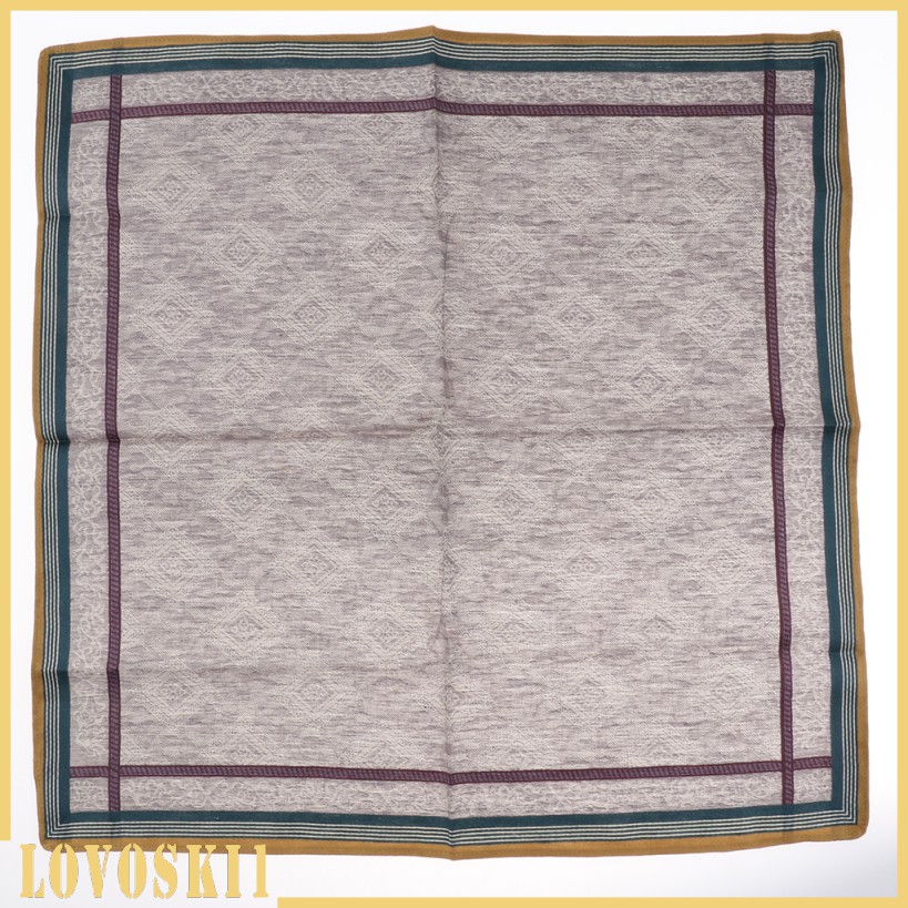 Set 3 khăn tay vuông bỏ túi 100% cotton in họa tiết kẻ sọc phong cách cổ điển dành cho nam