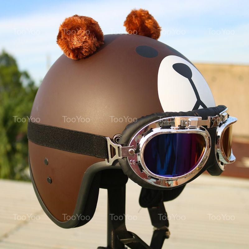 Nón bảo hiểm 3/4 đầu tai gấu hình ngộ nghĩnh