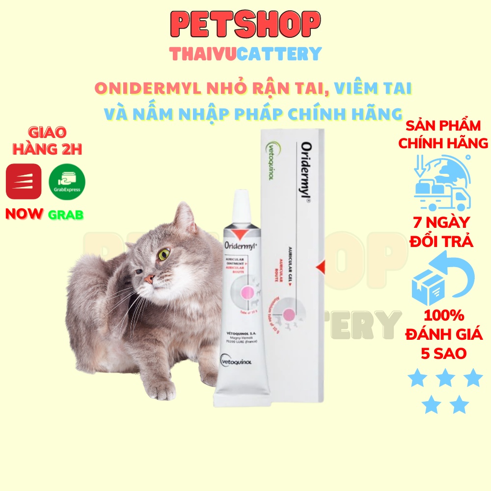 [Mã PET50K giảm Giảm 10% - Tối đa 50K đơn từ 250K] [Hàng Pháp] Oridermyl - Tri Nấm Tai , Viêm Tai Chó Mèo