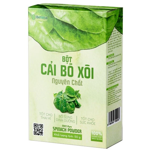 Bột cải bó xôi nguyên chất - Chứa vitamin A, K, D, E, B2, B6, Omega3, hỗ trợ duy trì sức khỏe xương khớp, thị lực (50g)