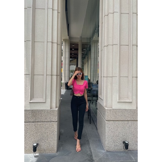 Quần Jean nữ skinny REVERCLOTHINGS, skinny ôm trơn co dãn 4 chiều, quần bò nữ lưng cao