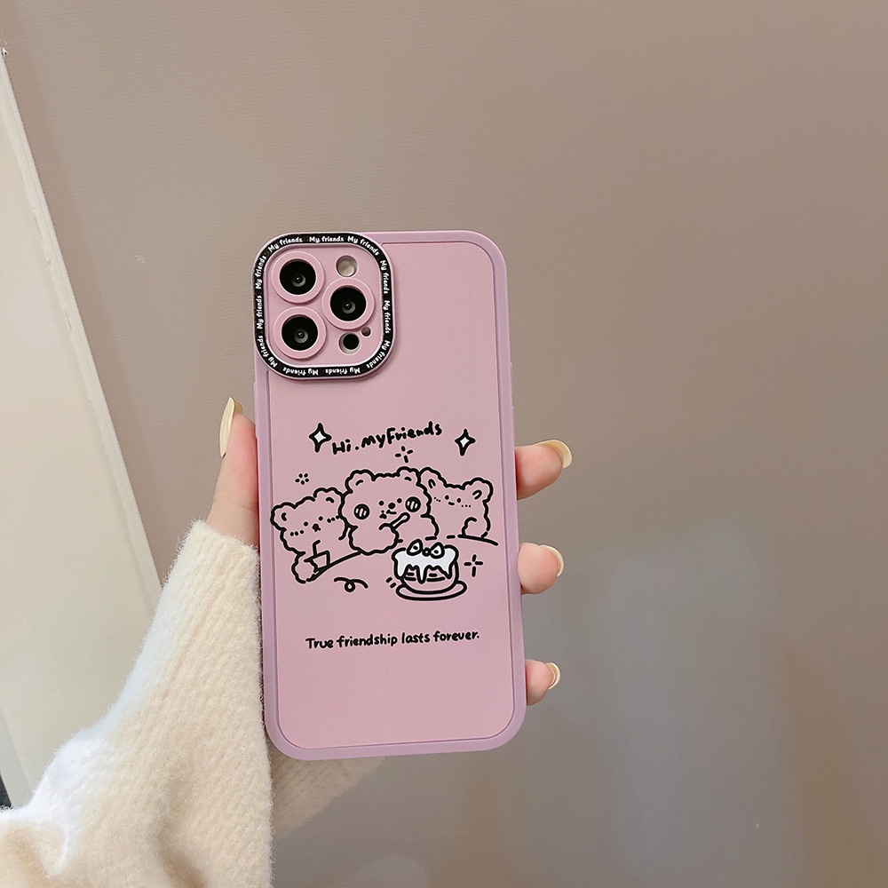 Ốp điện thoại TPU dẻo in gấu thích hợp cho IPHONE 11PROMAX X XR XSMAX 7 8 PLUS SE2020 12PROMAX 12MINI 13PROMAX 13MINI
