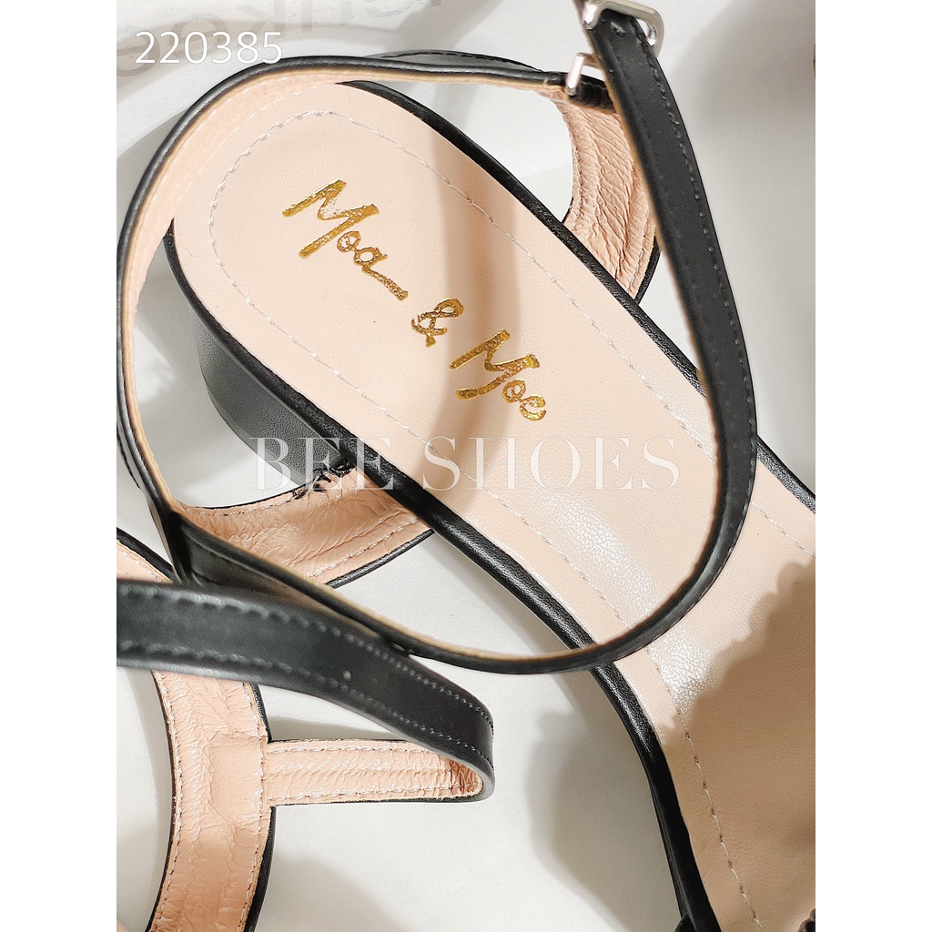 BEESHOES - SANDAL NỮ MŨI VUÔNG- SANDAL NỮ MŨI VUÔNG GÓT TRỤ CAO 5 PHÂN SẴN MÀU ĐEN - TRẮNG 220385