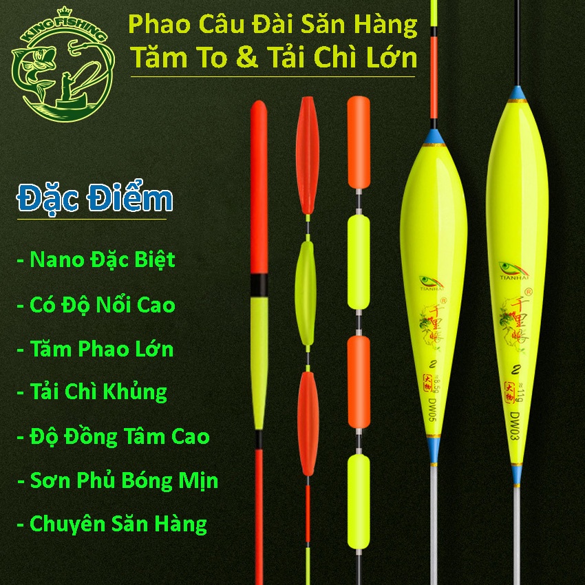 Phao câu đài tăm to tải chì lớn Kingfishing KF57 chất liệu nano tổng hợp cao cấp có độ nổi cao chuyên dùng săn hàng