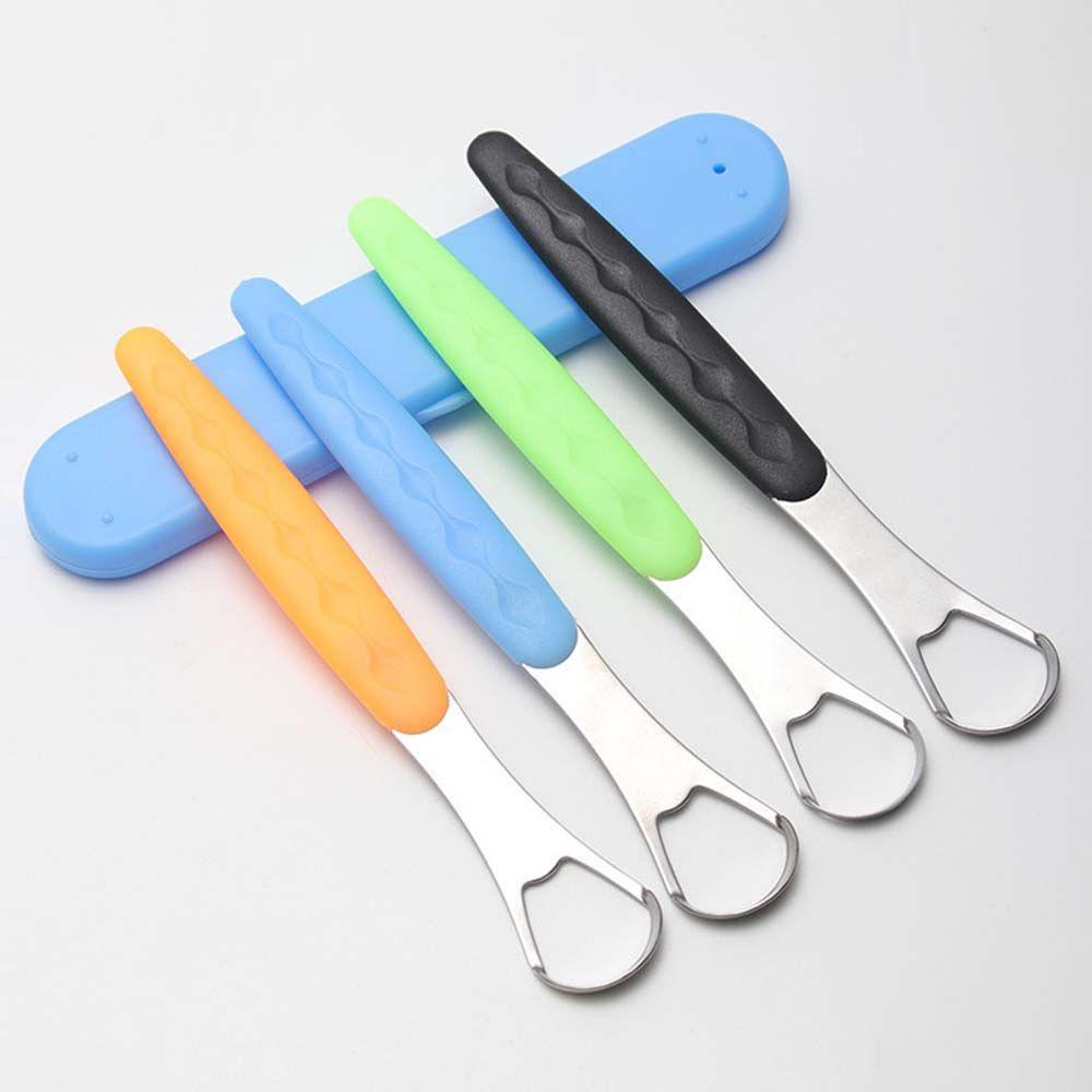 Dụng Cụ Cạo Lưỡi Bằng Thép Không Gỉ Chống Trượt Kèm Hộp Đựng