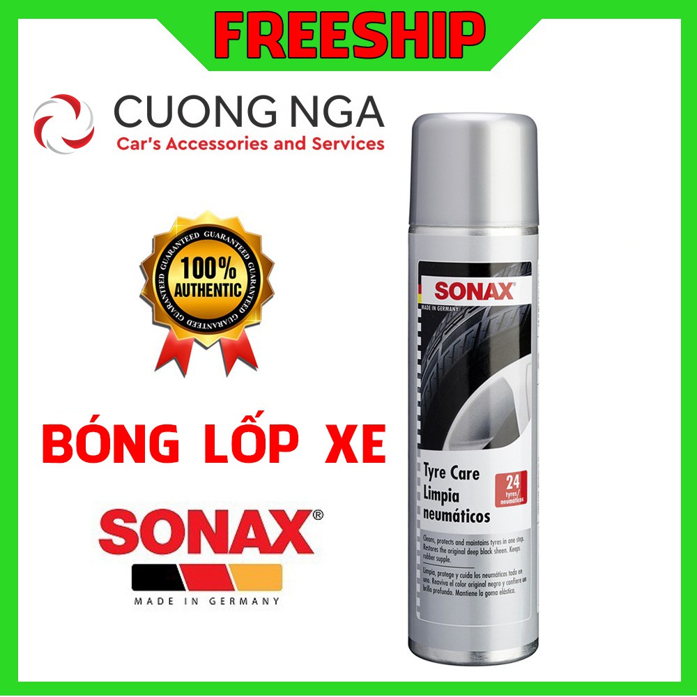 💘FREESHIP💘 Bóng lốp xe ô tô - Nước xịt bóng lốp xe ô tô Sonax Tyre Care 400ml vệ sinh đen bóng dẻo dai lốp - NHẬP ĐỨC