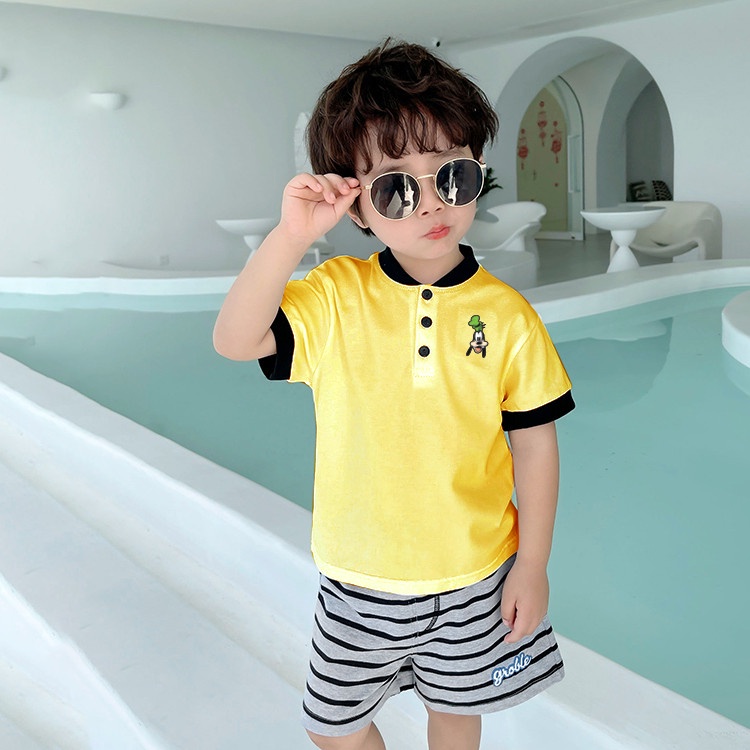 Áo polo cộc tay cổ bomber cho bé trai bé gái Magickids áo phông có cổ trẻ em thêu hoạt hình chất cá sấu AO22029