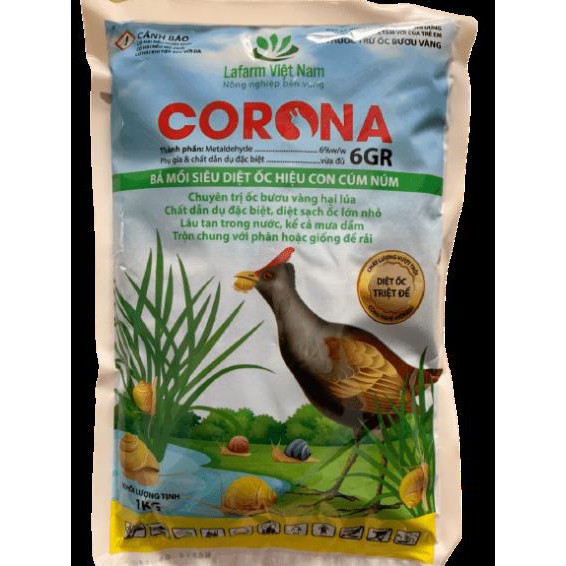 Thuốc Trừ Ốc 6GR - Thuốc Diệt Ốc Sên Cho Cây Trồng - cúm núm corona 6gr gói 1kg