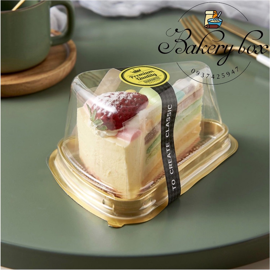 Hộp Tam Giác A03 Đế Vàng Đựng Bánh Kem, Cheese Cake, Red Velvet