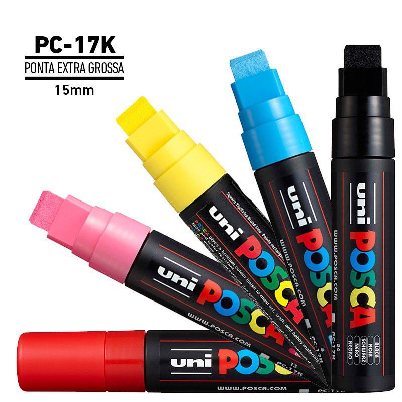 Bút sơn vẽ trên nhiều chất liệu Uni Posca PC-17k (Ngòi XXL Chisel 15.0mm)