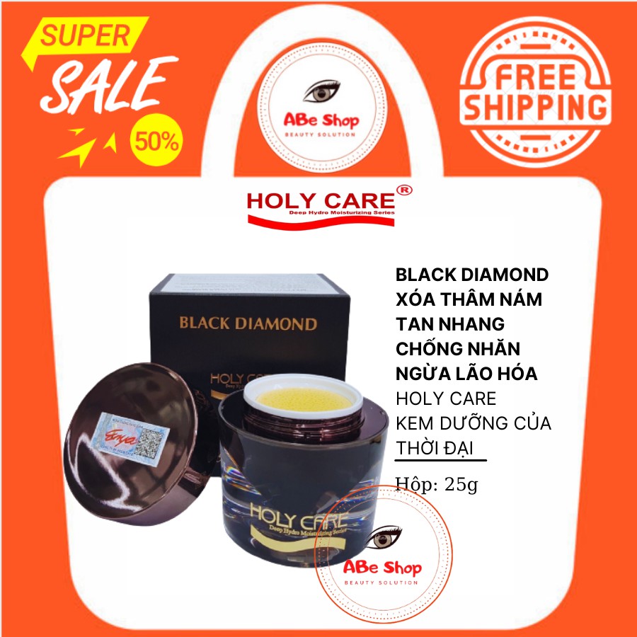 KEM HOLY CARE CAO CẤP - HOLY CARE WHITENING SKIN CARE CREAM 25g - BLACK DIAMOND