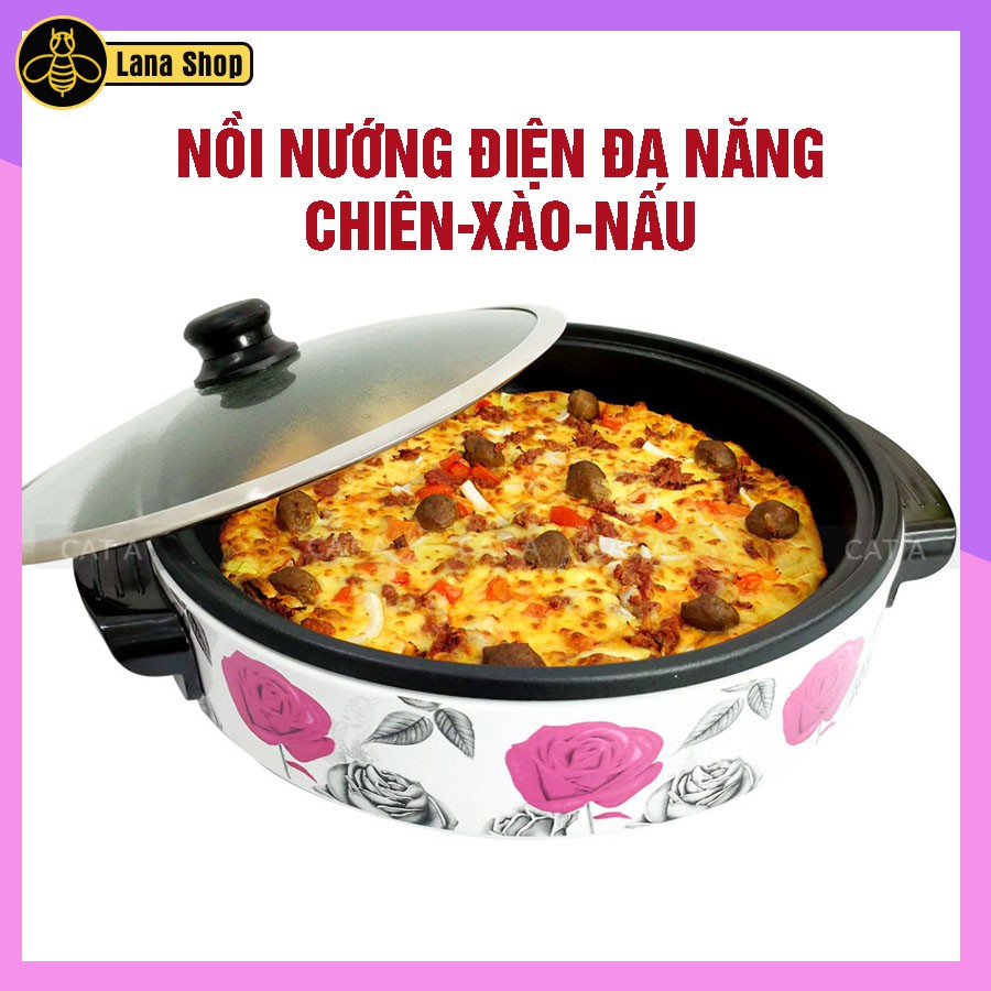 Nồi nướng điện đa năng, nồi chiên, nồi làm pizza, xào, nấu..đa chức năng, siêu tiết kiệm điện, an toàn sử dụng