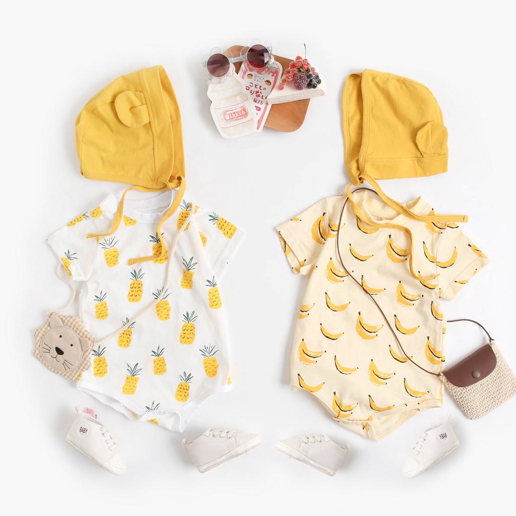 Bộ Áo Liền Quần Sanlutoz Cotton Họa Tiết Xinh Xắn Thời Trang Hè Cho Bé Trai Và Bé Gái