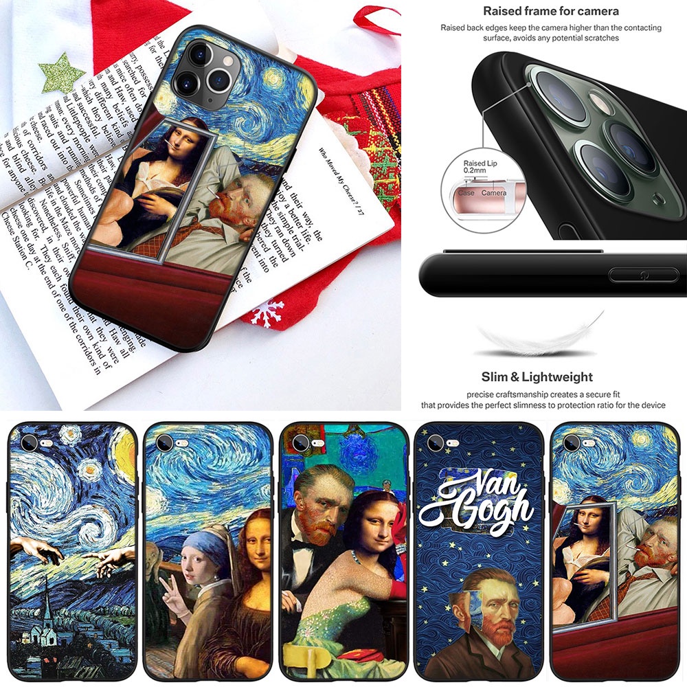 Ốp Điện Thoại In Hình Tranh Mona Lisa Của Họa Sĩ Van Gogh Cho iPhone 13 12 Pro Max Mini XS Max X HH26