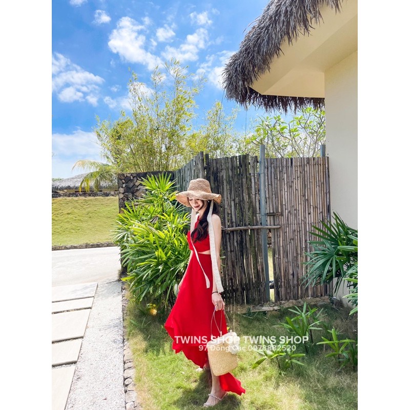 Váy maxi yếm dây lưng 1280