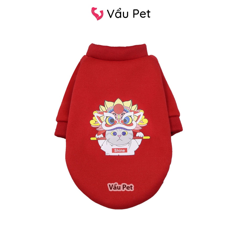 Áo cho chó mèo Nỉ hình phiên bản giới hạn - Quần áo cho chó poodle, con, lớn, mèo, thú cưng Vẩu Pet Shop