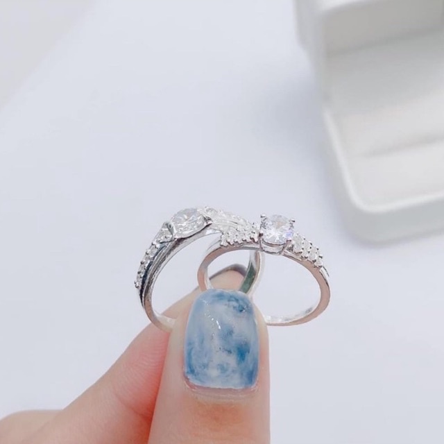 Nhẫn đôi bạc ta THJ - Nhẫn đôi tình yêu new hottrend cao cấp